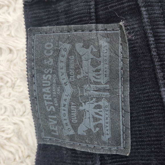 LEVI'S ribcage Bell Cords 25 Navy Corduroy High Waist Wide Leg Pant Levi Strauss - Picture 7 of 7